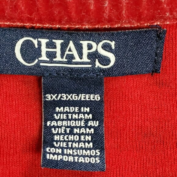 Chaps Womens Long Sleeve Plaid Henley Size 3X Red Lounge Leisure Modest Classic - Picture 4 of 11